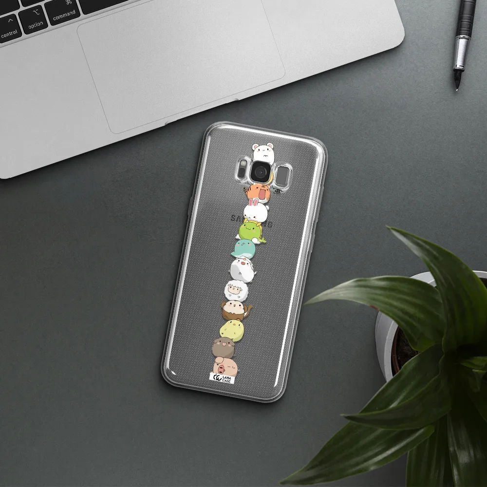 a stack of cartoon animals Samsung S8 Clear TPU Case