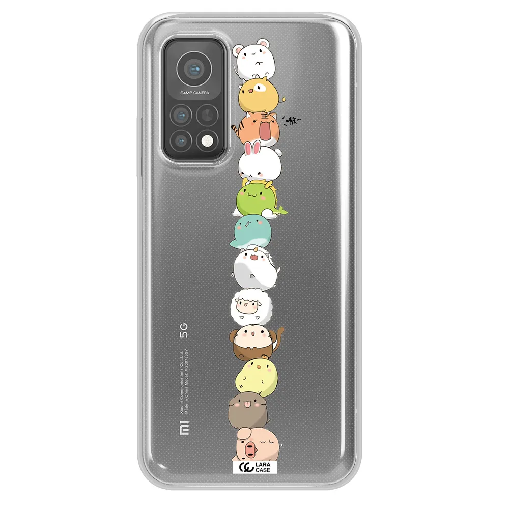 a stack of cartoon animals Xiaomi Mi 10 T Pro Clear TPU Case