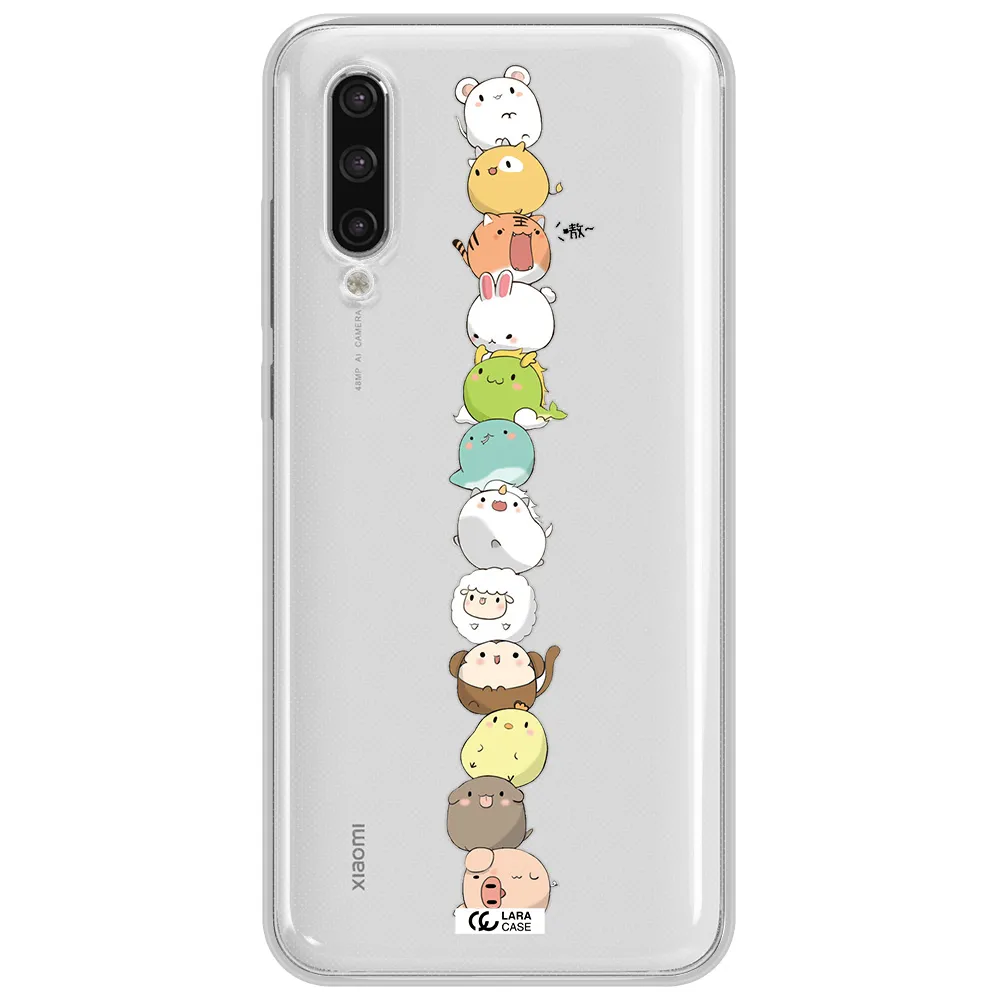 A Stack Of Cartoon Animals Xiaomi Mi 9 Lite Clear Tpu Case