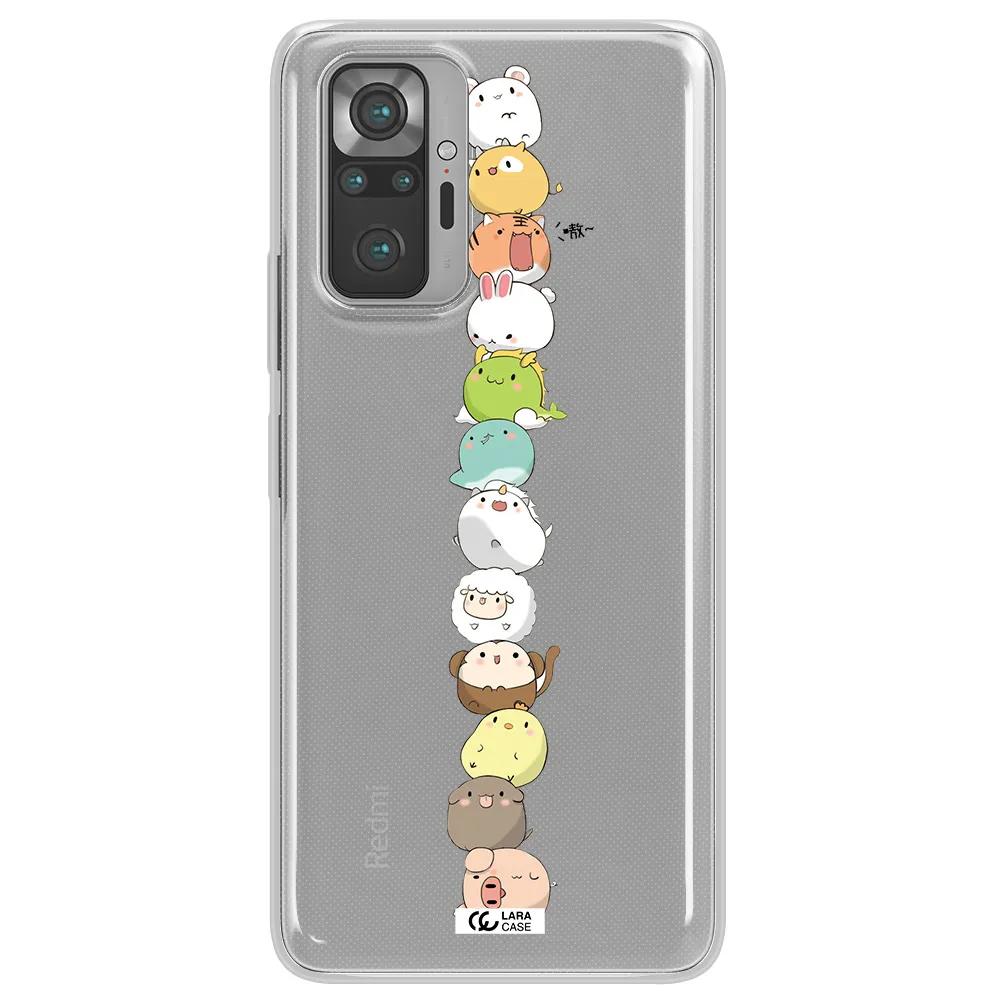 a stack of cartoon animals Xiaomi Note 10 Pro Clear TPU Case
