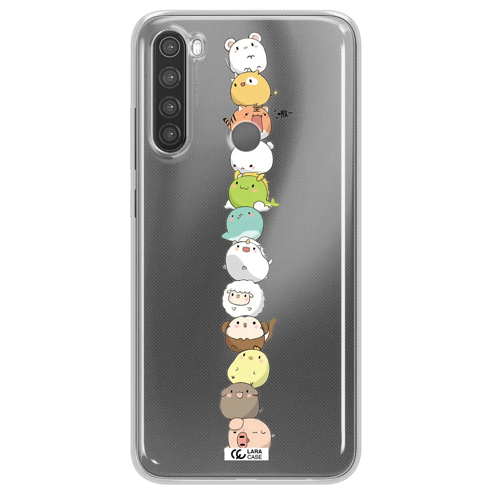 a stack of cartoon animals Xiaomi Note 8 Clear TPU Case