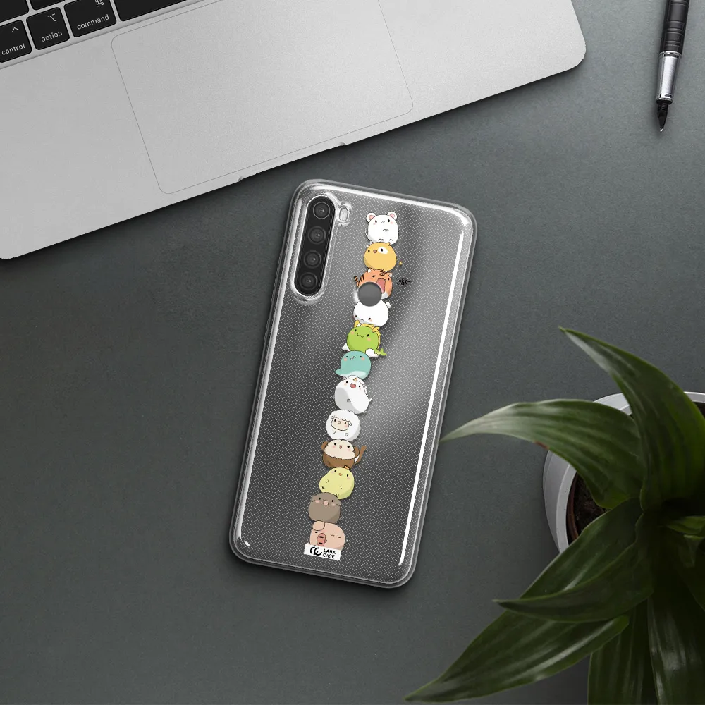 a stack of cartoon animals Xiaomi Note 8 Clear TPU Case
