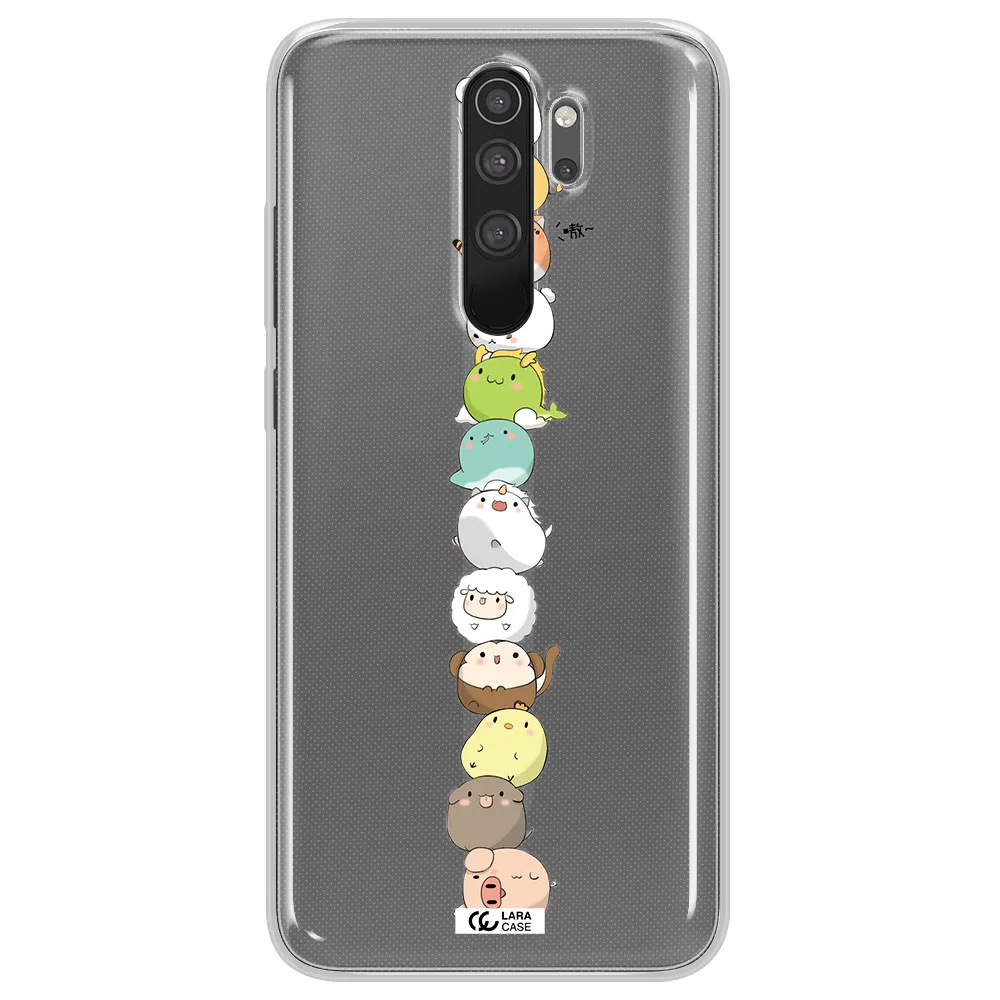 a stack of cartoon animals Xiaomi Note 8 Pro Clear TPU Case