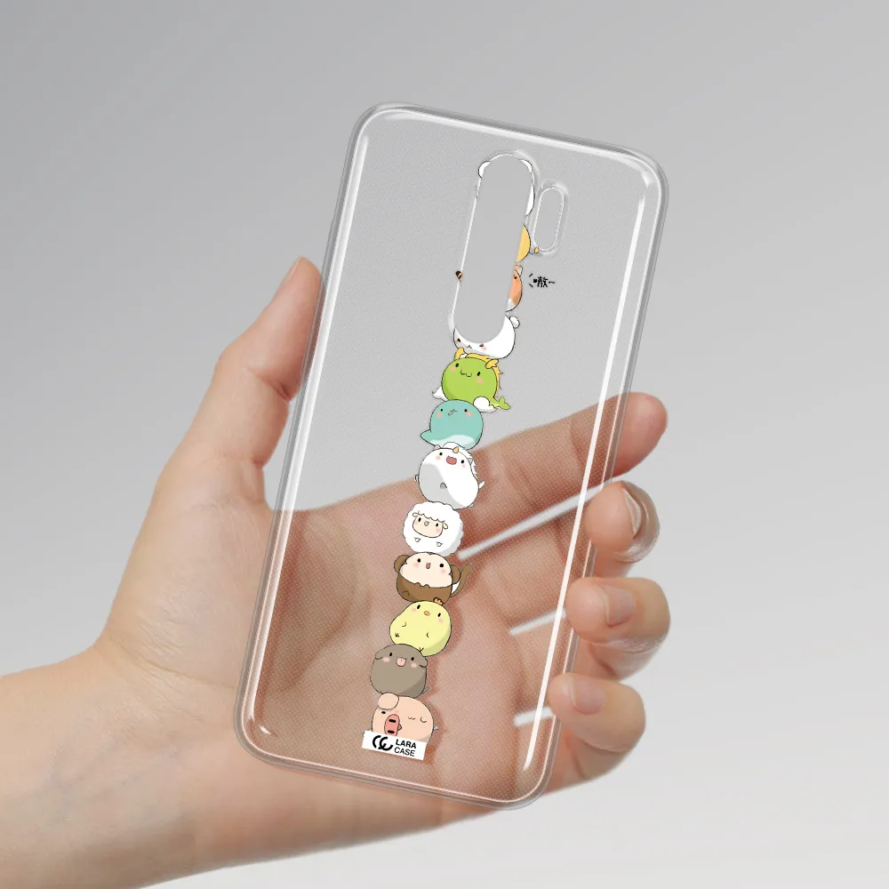 a stack of cartoon animals Xiaomi Note 8 Pro Clear TPU Case