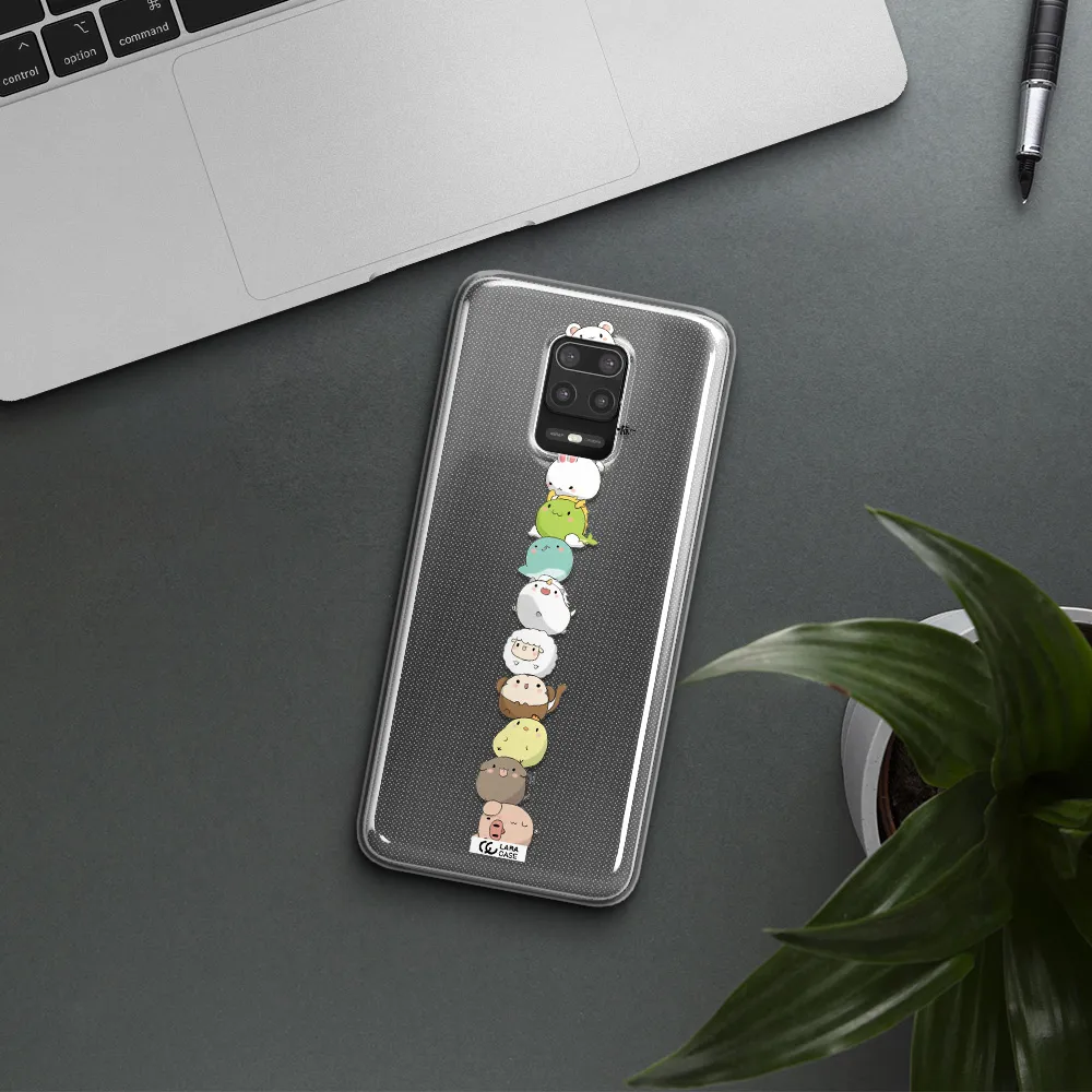 a stack of cartoon animals Xiaomi Note 9S Clear TPU Case