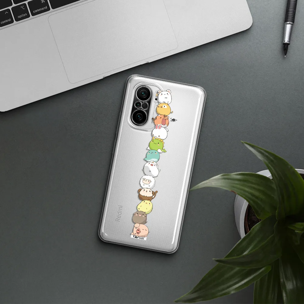 A Stack Of Cartoon Animals Xiaomi Poco F3 Clear Tpu Case