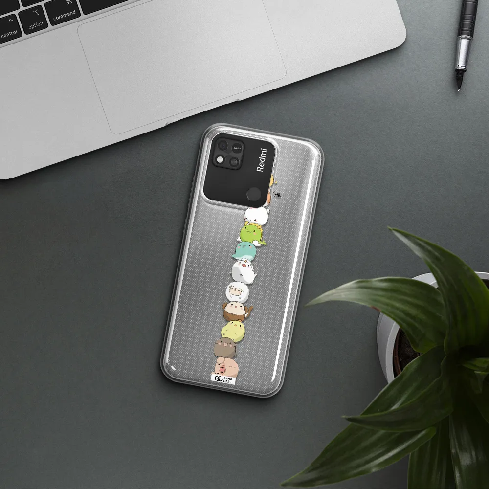a stack of cartoon animals Xiaomi Redmi 10A Clear TPU Case