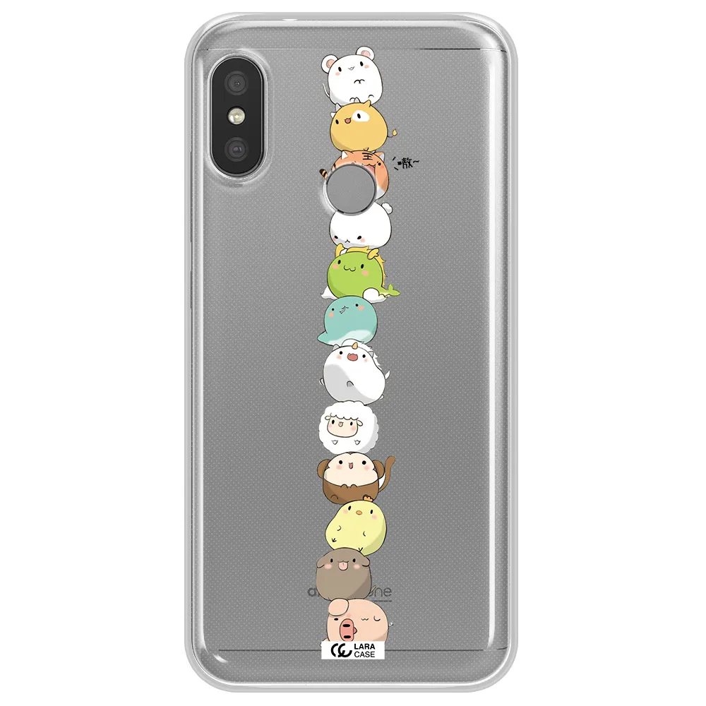 a stack of cartoon animals Xiaomi Redmi 6 Pro Clear TPU Case