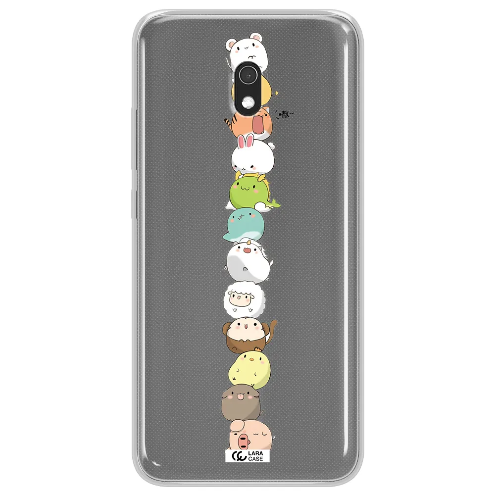 a stack of cartoon animals Xiaomi Redmi 8A Clear TPU Case