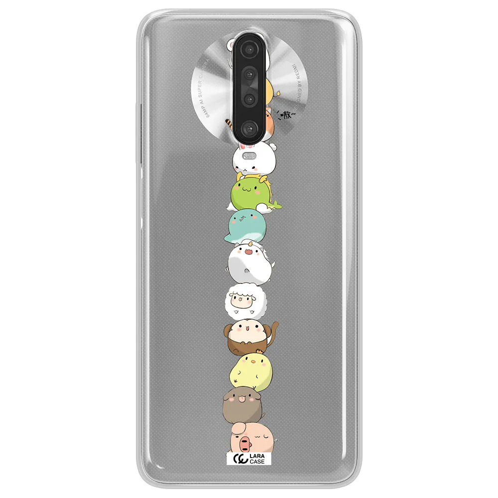 a stack of cartoon animals Xiaomi Redmi K30 Clear TPU Case