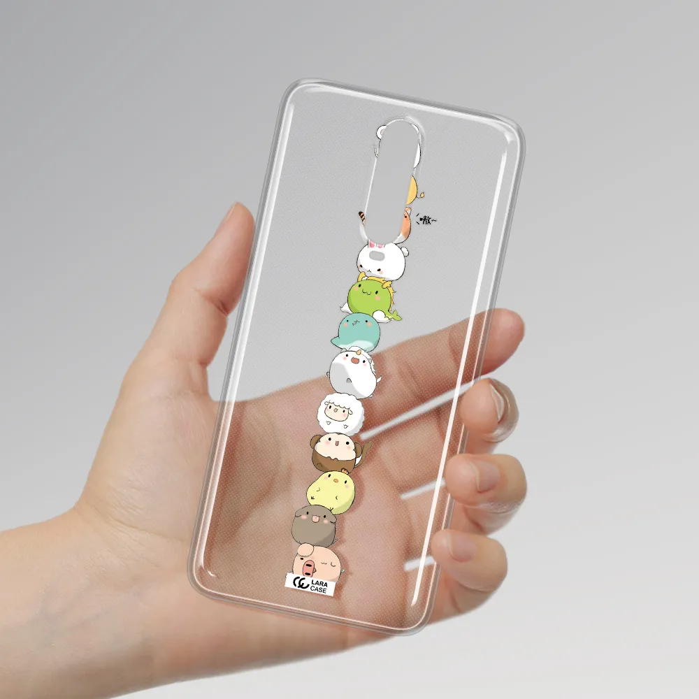 a stack of cartoon animals Xiaomi Redmi K30 Clear TPU Case