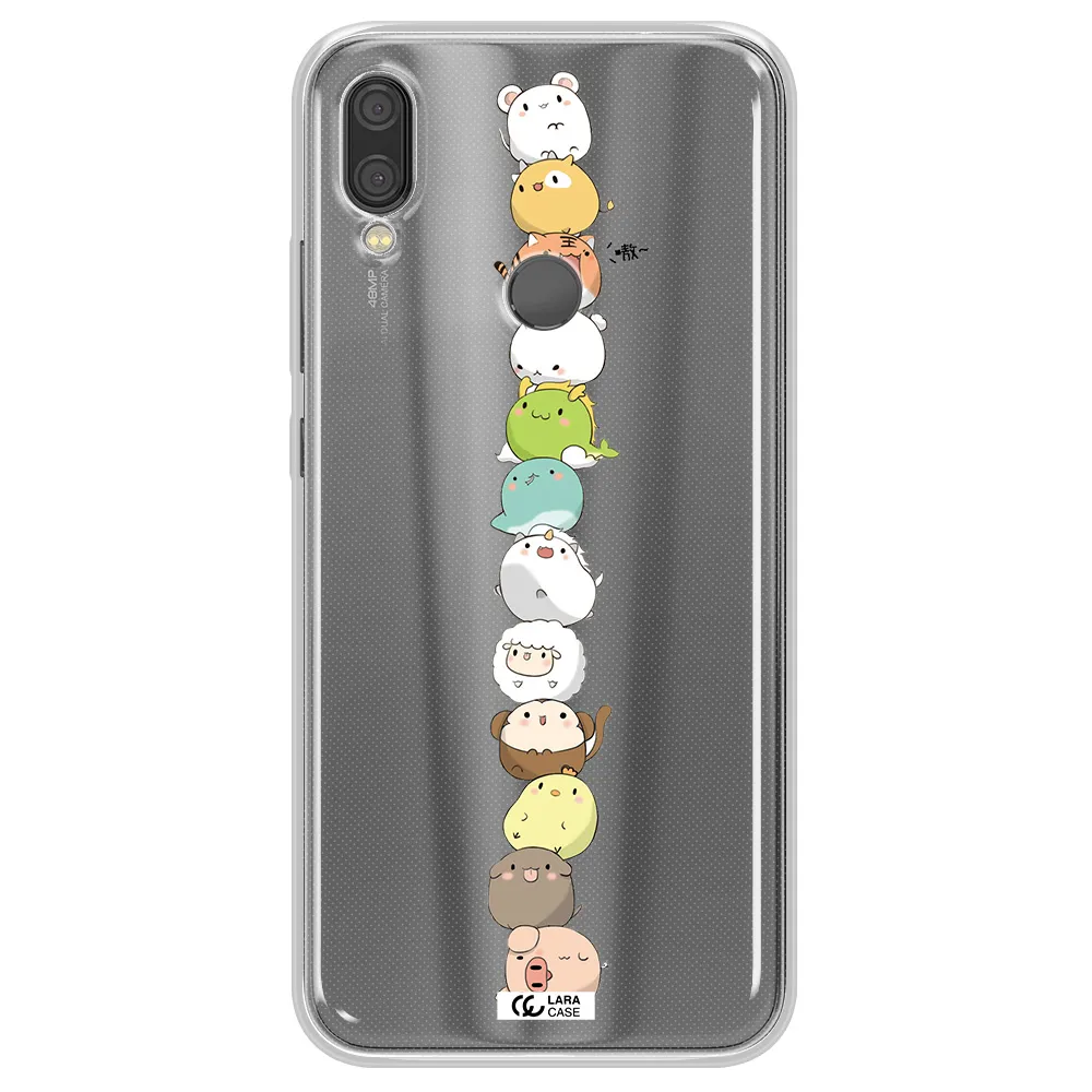 a stack of cartoon animals Xiaomi Redmi Note 7 Clear TPU Case