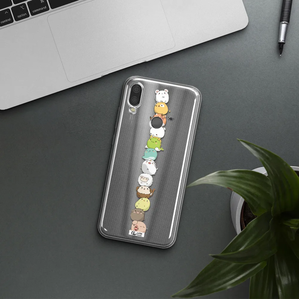 a stack of cartoon animals Xiaomi Redmi Note 7 Clear TPU Case