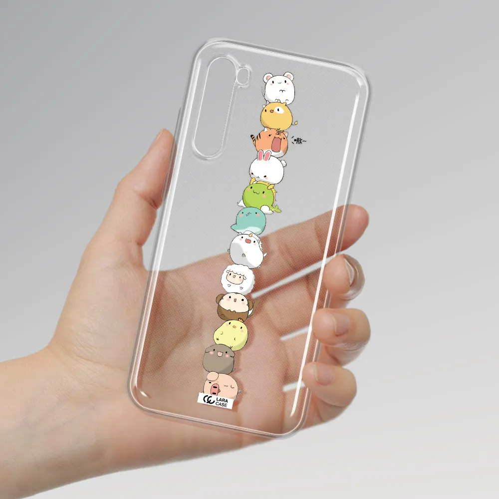 A Stack Of Cartoon Animals Xiaomi Redmi Note 8T Clear Tpu Case