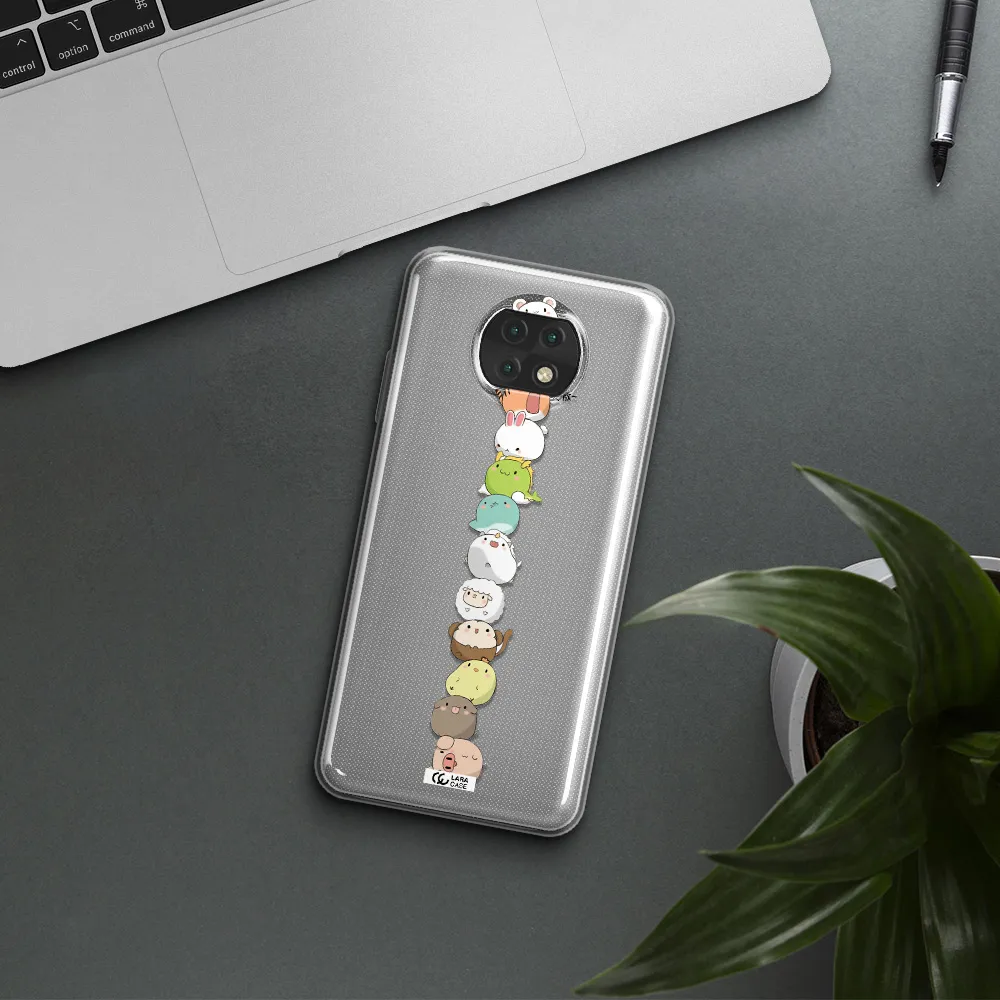 A Stack Of Cartoon Animals Xiaomi Redmi Note 9T Clear Tpu Case