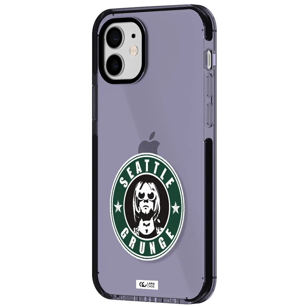 a logo with a man wearing sunglasses Apple iPhone 11 impact Lilac Case