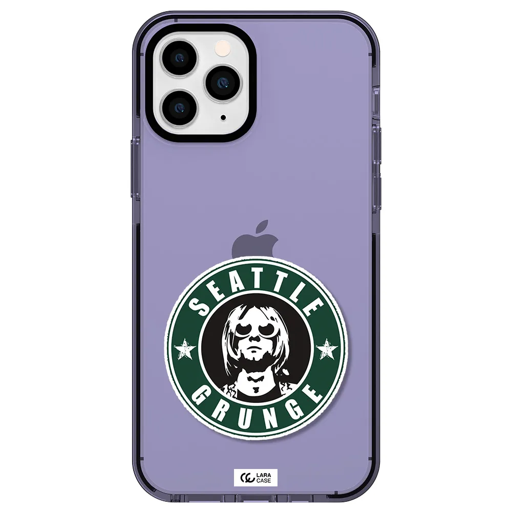 a logo with a man wearing sunglasses Apple iPhone 11 pro max impact Lilac Case