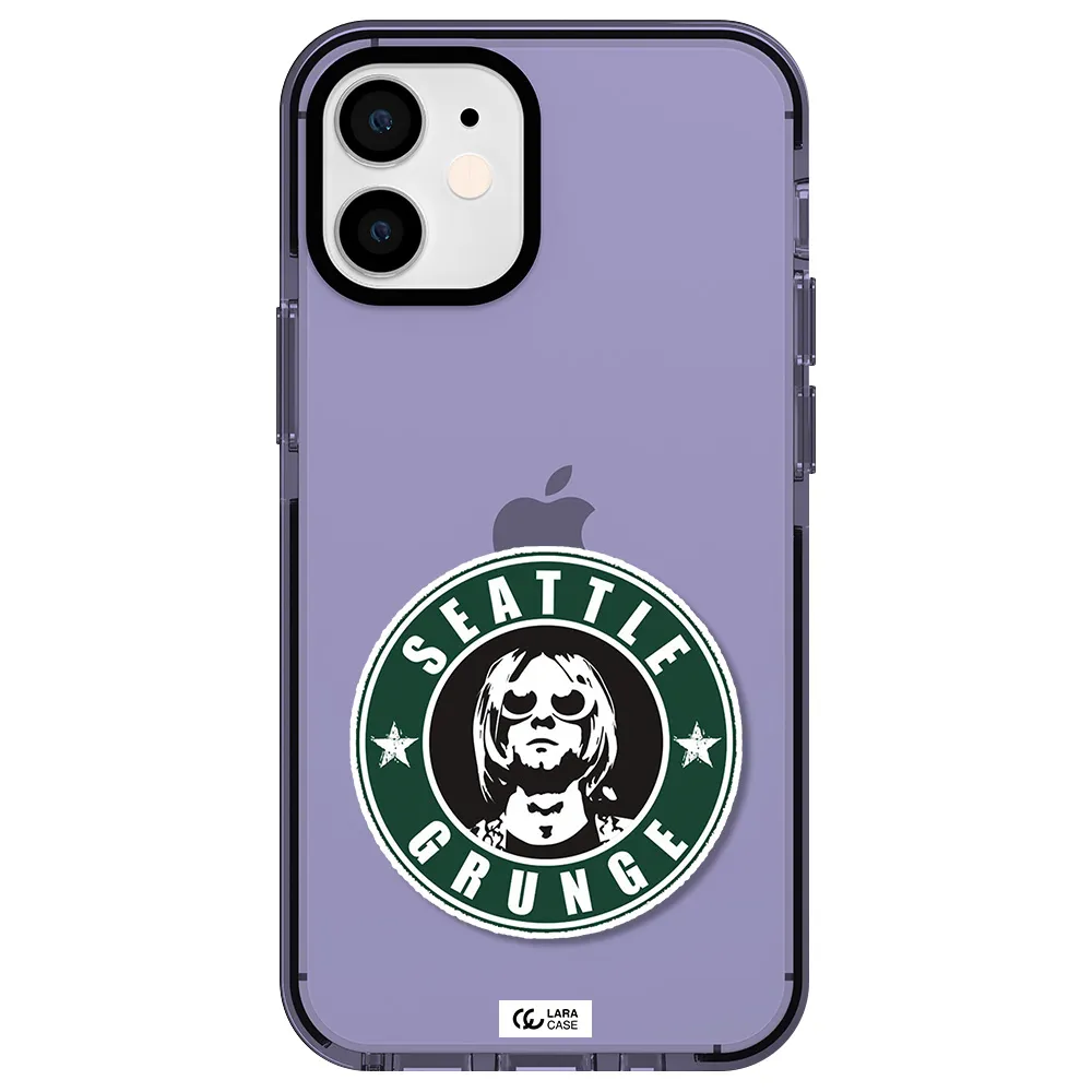 a logo with a man wearing sunglasses Apple iPhone 12 mini impact Lilac Case