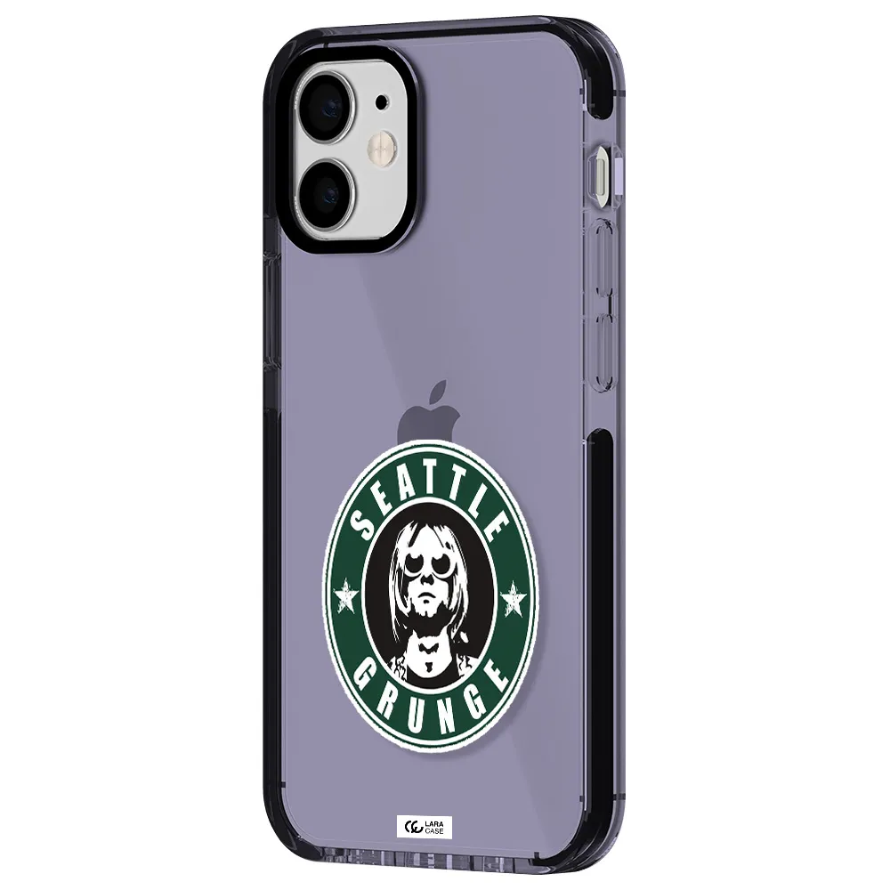 a logo with a man wearing sunglasses Apple iPhone 12 mini impact Lilac Case