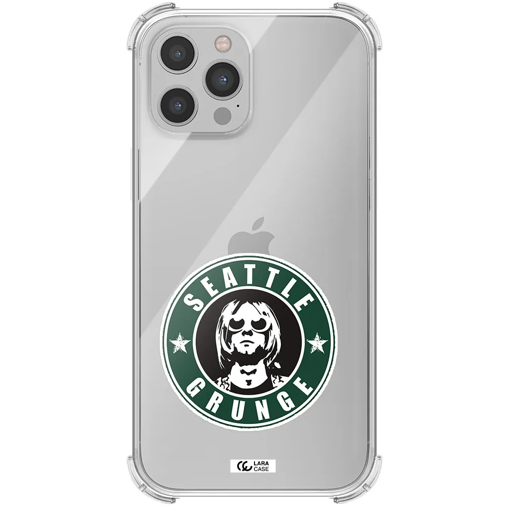 a logo with a man wearing sunglasses Apple iPhone 12 pro max Clear PC Case