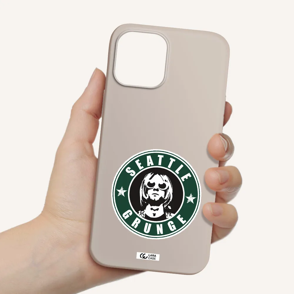 a logo with a man wearing sunglasses Apple iPhone 12 pro max Silicone Stone Case