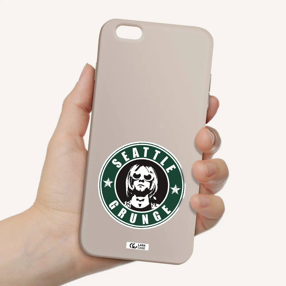 a logo with a man wearing sunglasses Apple iPhone 6 plus Silicone Stone Case