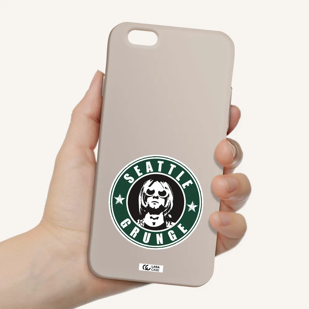 a logo with a man wearing sunglasses Apple iPhone 6 Silicone Stone Case