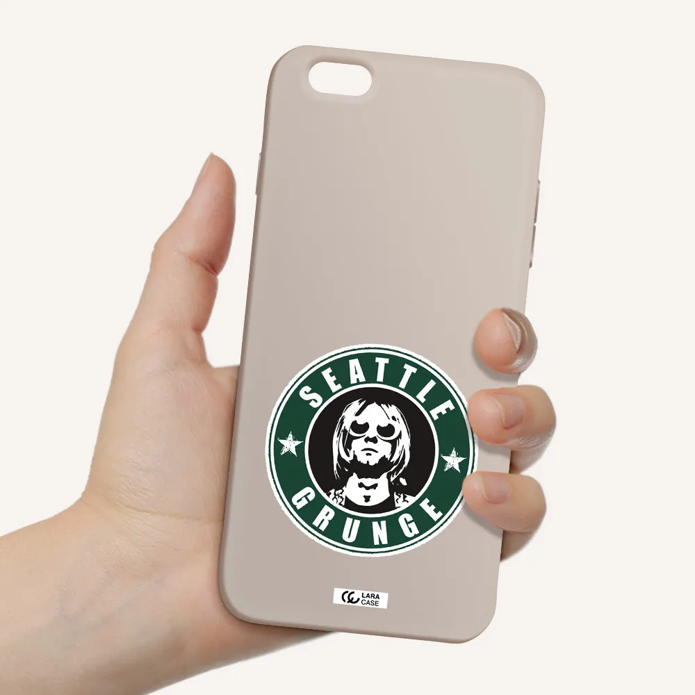 a logo with a man wearing sunglasses Apple iPhone 6S Silicone Stone Case