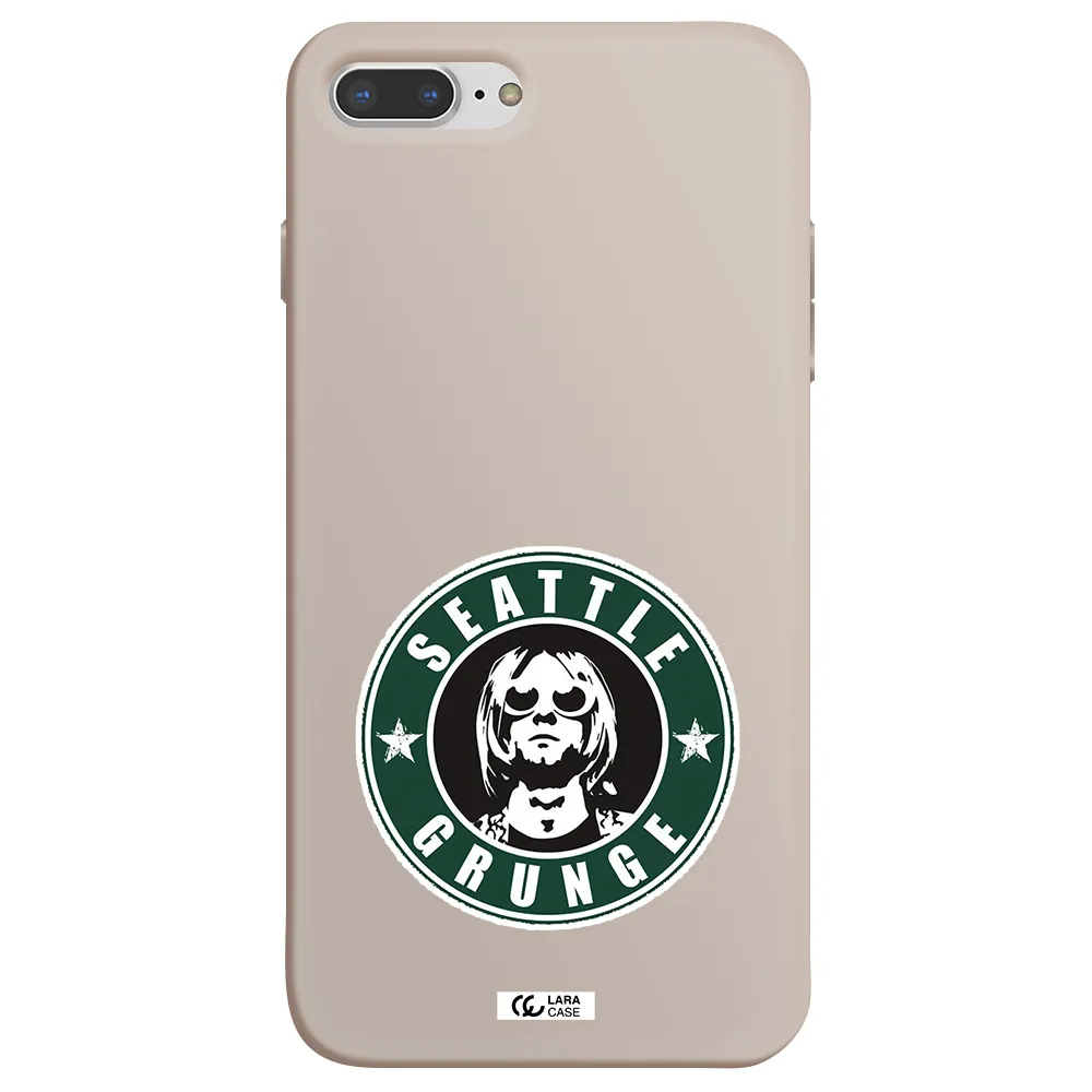 a logo with a man wearing sunglasses Apple iPhone 7 plus Silicone Stone Case