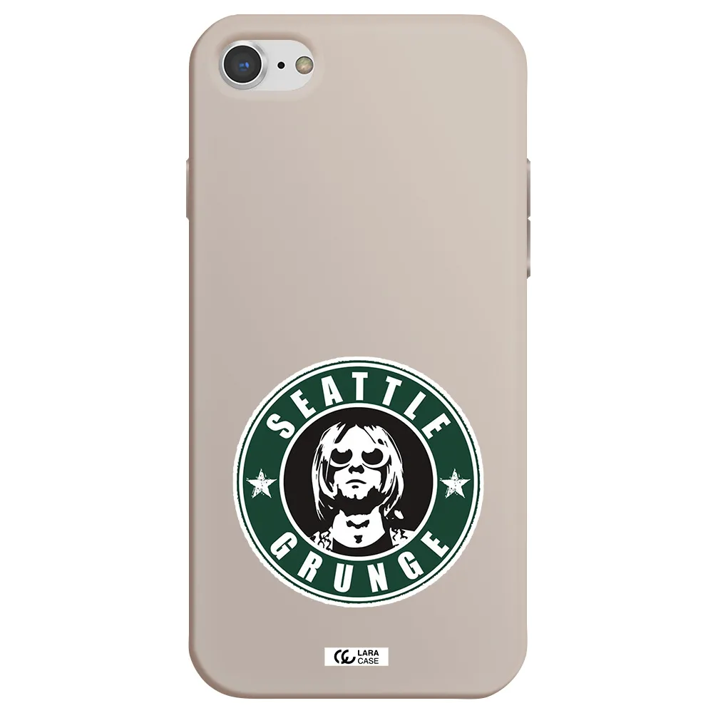 a logo with a man wearing sunglasses Apple iPhone 8 Silicone Stone Case