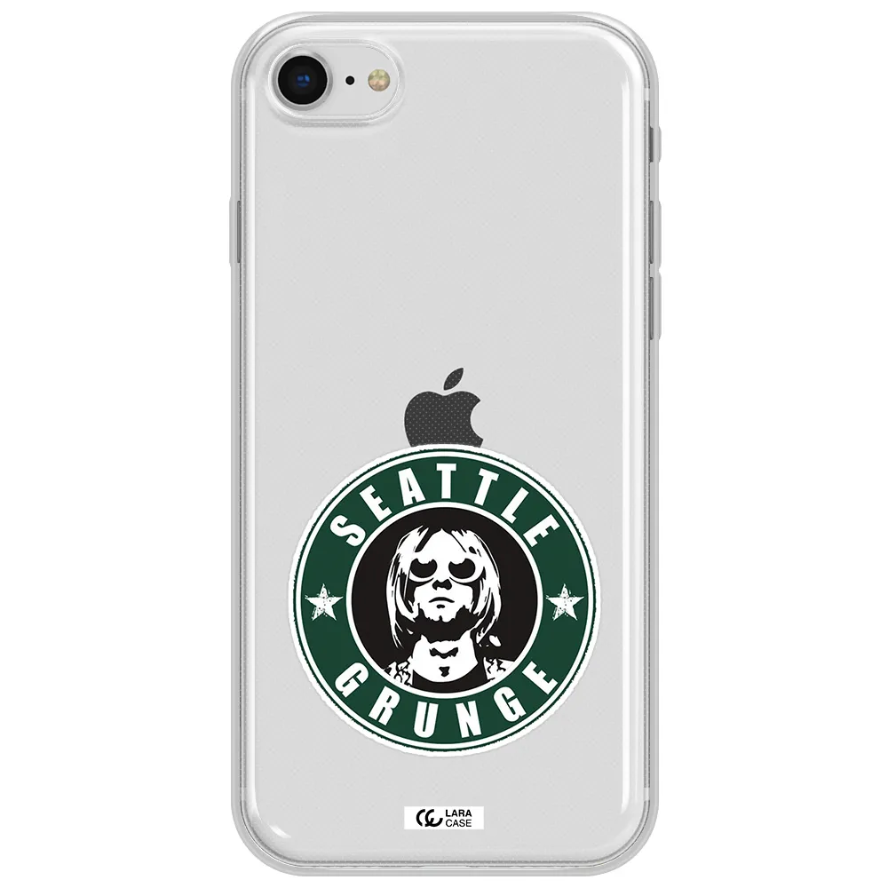 A Logo With A Man Wearing Sunglasses Apple Iphone Se 2020 Clear Tpu Case