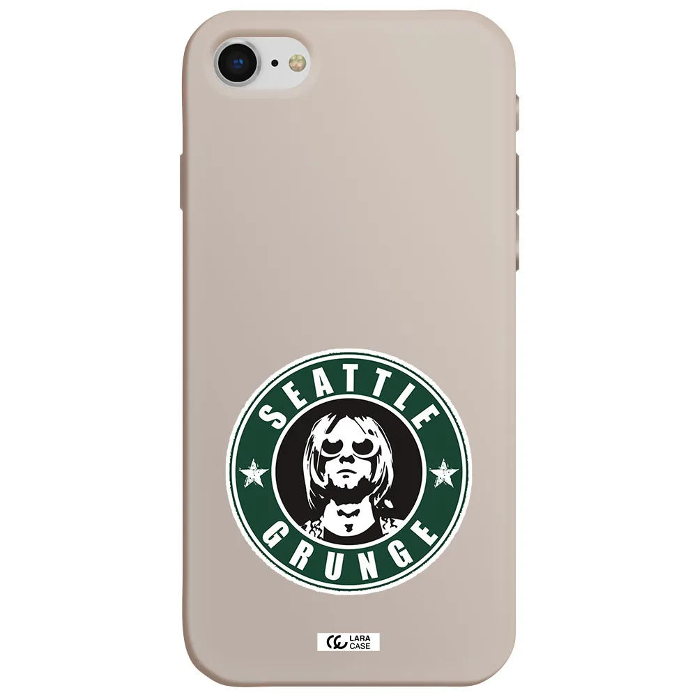 a logo with a man wearing sunglasses Apple iPhone se 2020 Silicone Stone Case