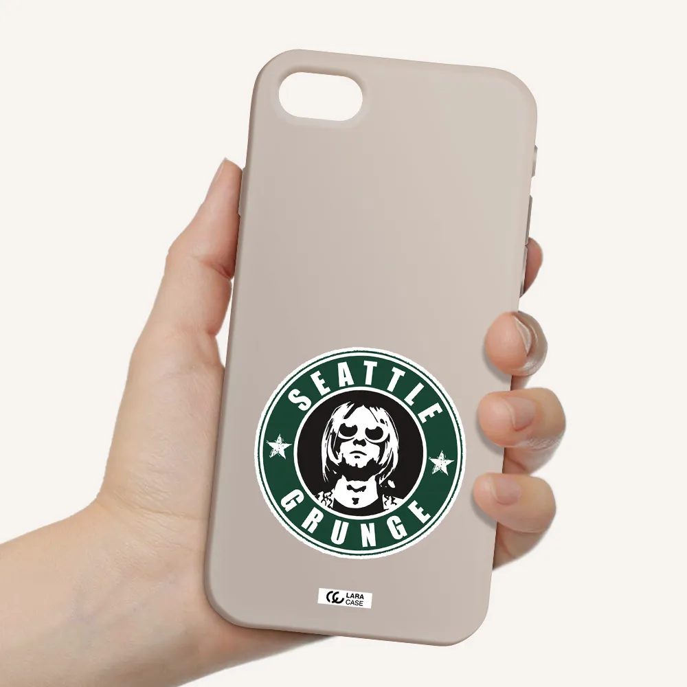 a logo with a man wearing sunglasses Apple iPhone se 2020 Silicone Stone Case