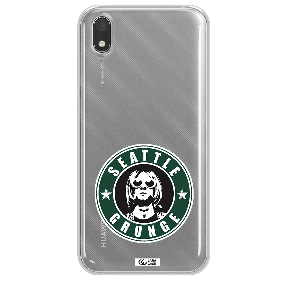 a logo with a man wearing sunglasses Huawei Honor 8S Clear TPU Case