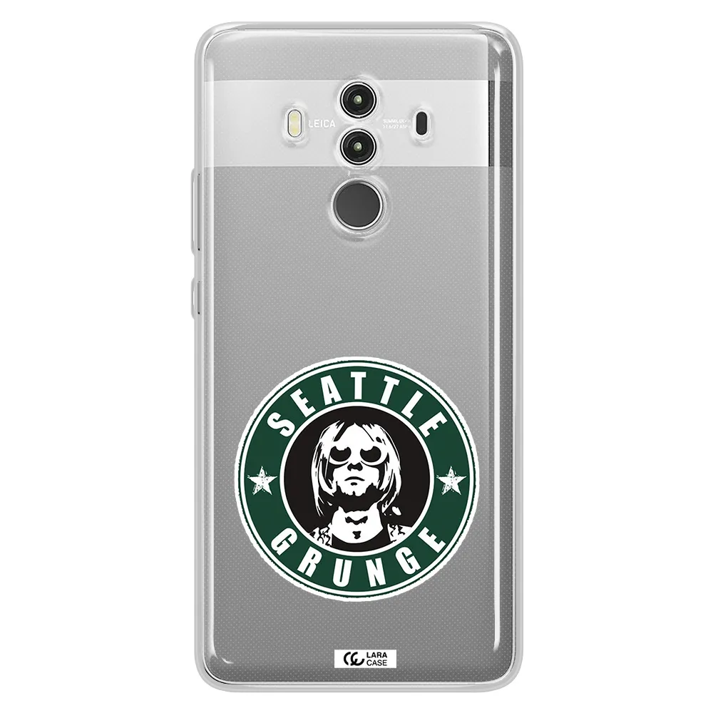 a logo with a man wearing sunglasses Huawei Mate 10 Clear TPU Case