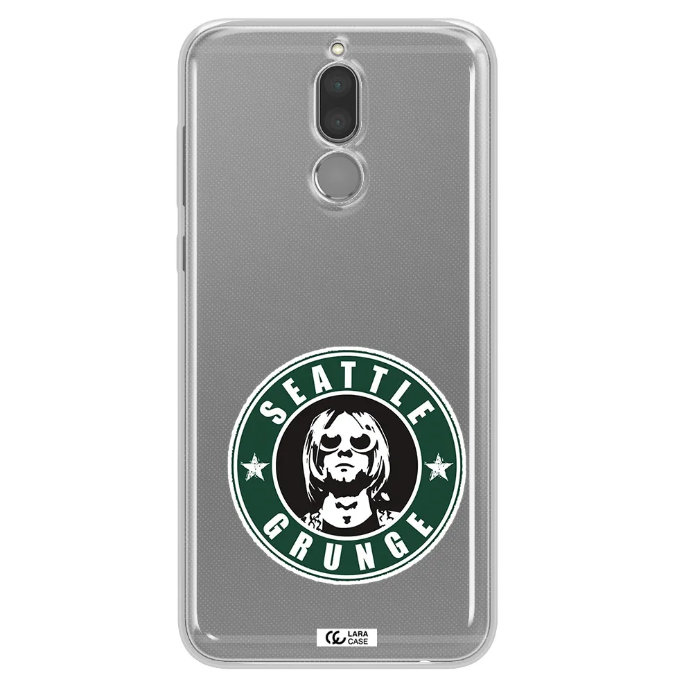 a logo with a man wearing sunglasses Huawei Mate 10 Lite Clear TPU Case