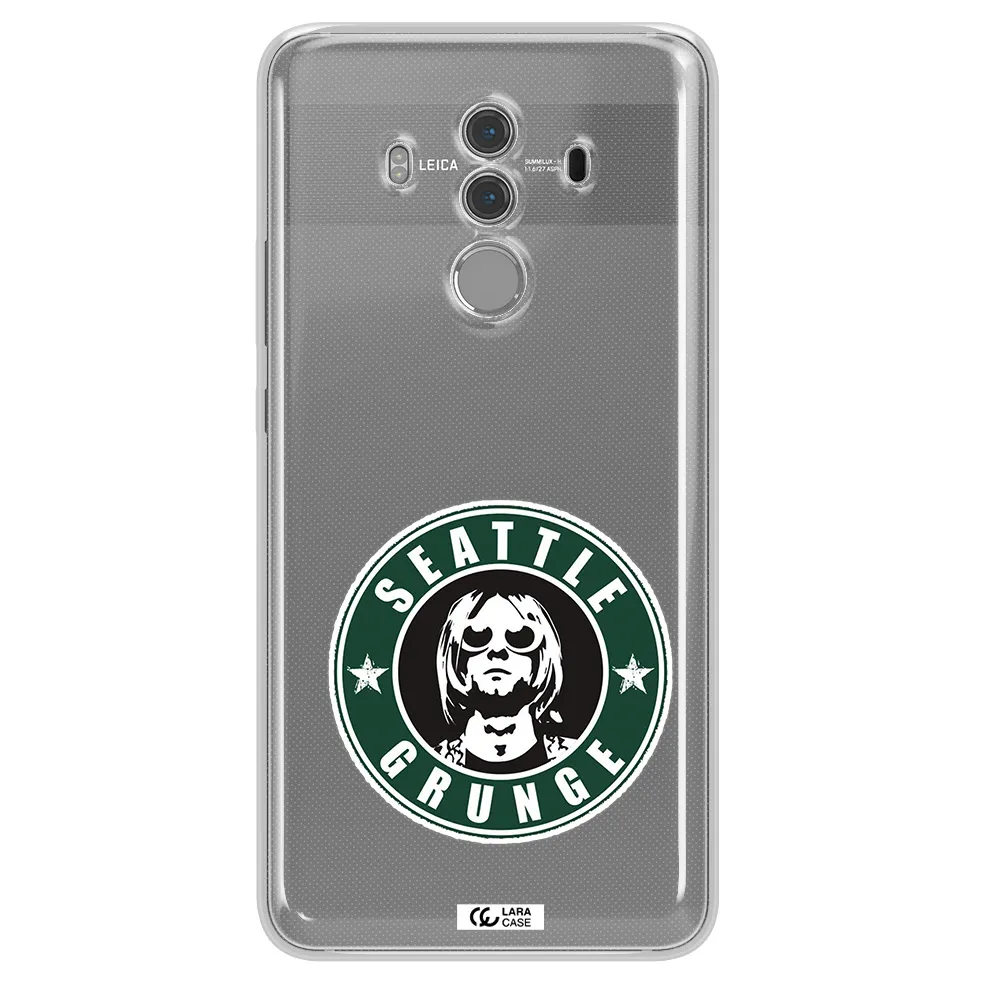 a logo with a man wearing sunglasses Huawei Mate 10 Pro Clear TPU Case