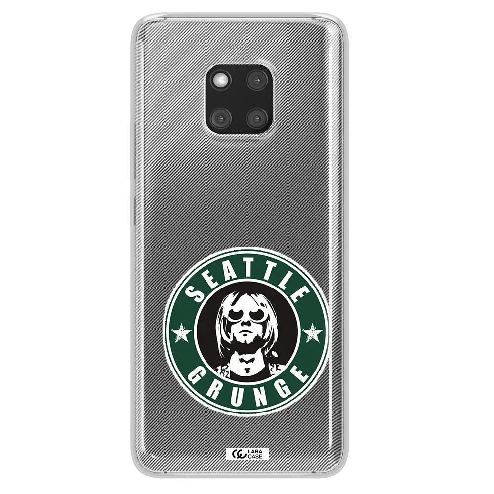a logo with a man wearing sunglasses Huawei Mate 20 Pro Clear TPU Case