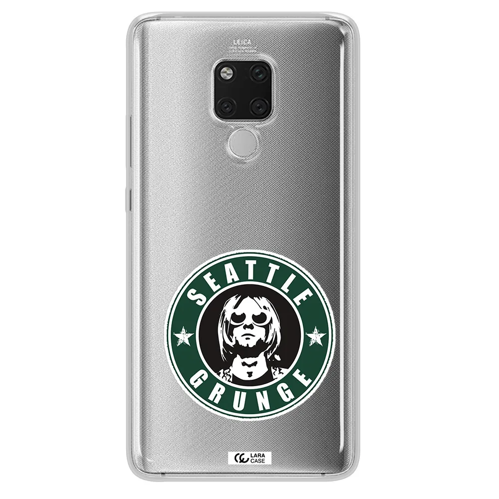 a logo with a man wearing sunglasses Huawei Mate 20X Clear TPU Case