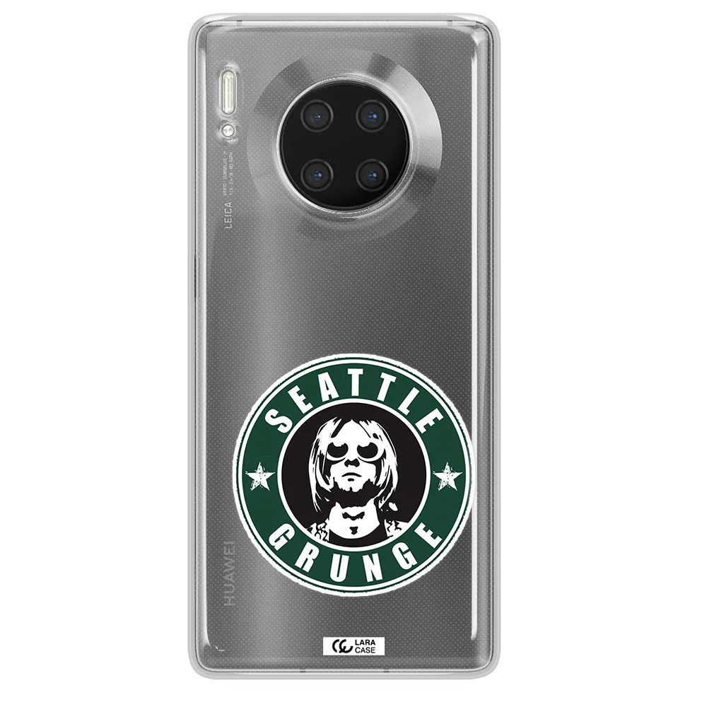 a logo with a man wearing sunglasses Huawei Mate 30 Pro Clear TPU Case