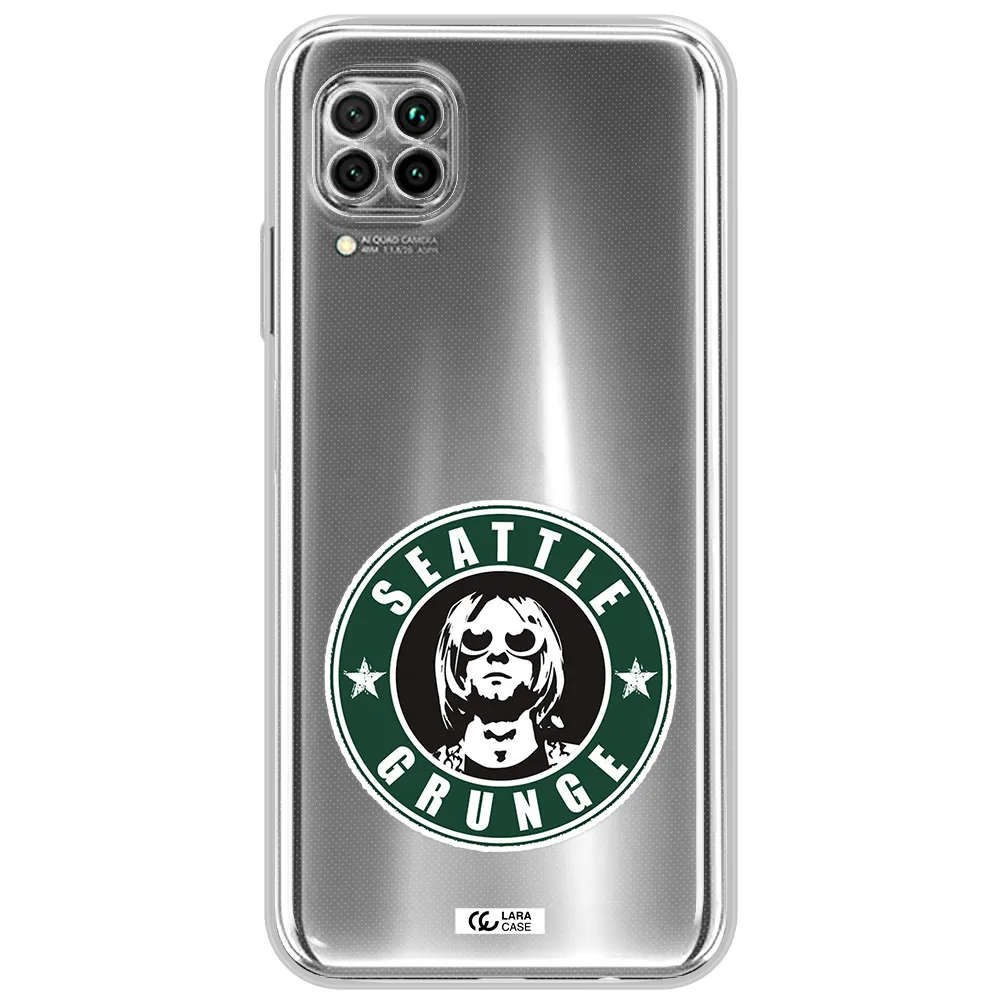 A Logo With A Man Wearing Sunglasses Huawei Nova 7I Clear Tpu Case