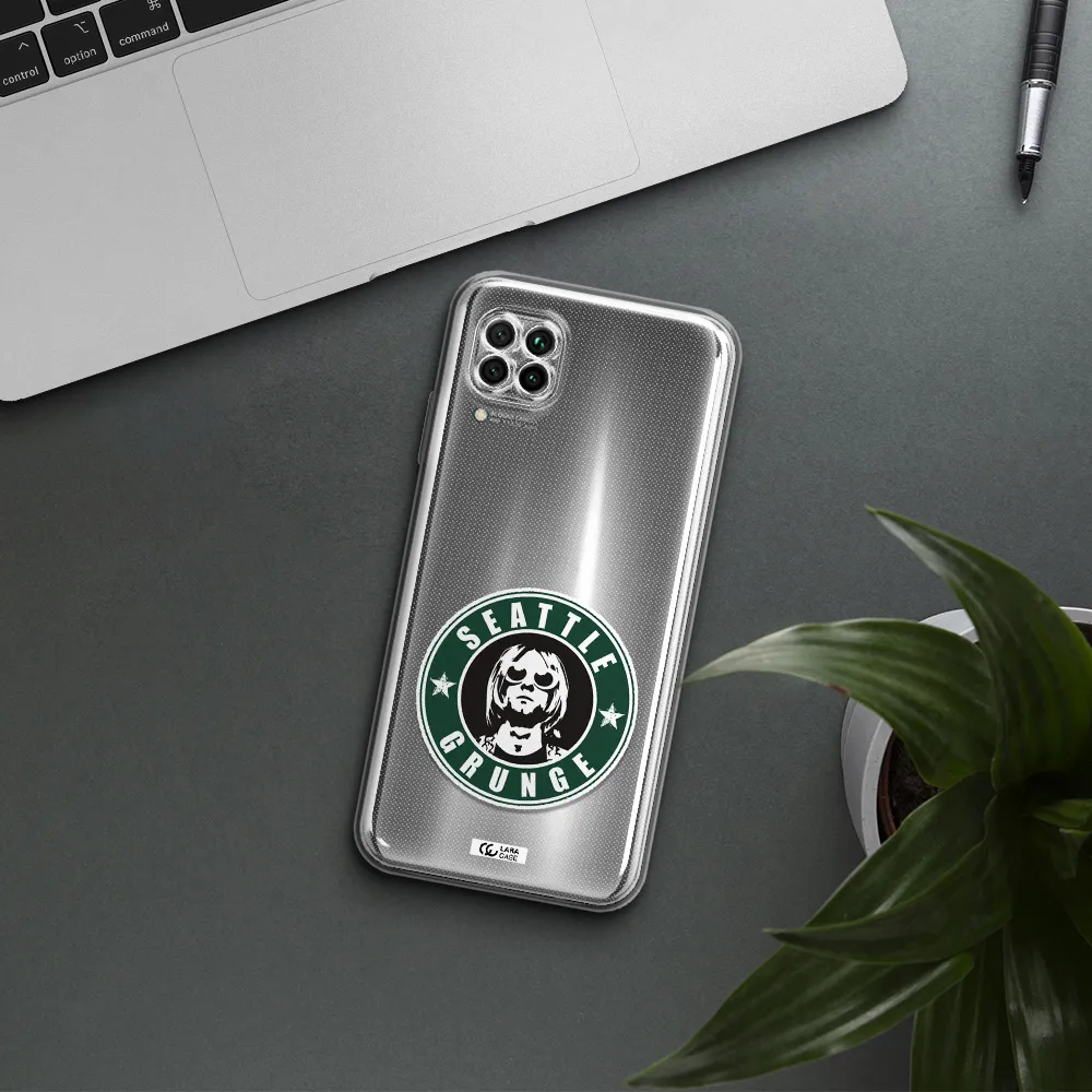 A Logo With A Man Wearing Sunglasses Huawei Nova 7I Clear Tpu Case