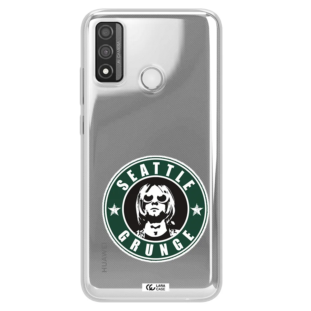 a logo with a man wearing sunglasses Huawei P Smart 2020 Clear TPU Case