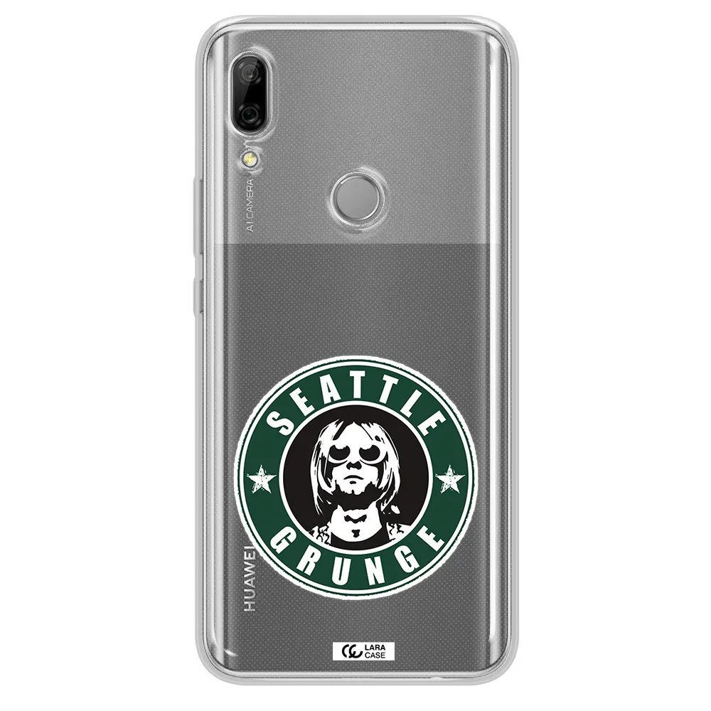a logo with a man wearing sunglasses Huawei P Smart Z Clear TPU Case