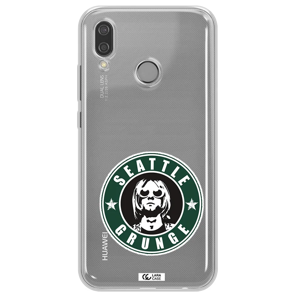 a logo with a man wearing sunglasses Huawei P20 Lite Clear TPU Case