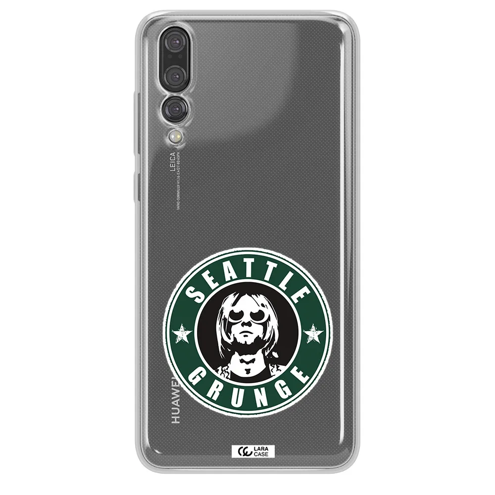 a logo with a man wearing sunglasses Huawei P20 Pro Clear TPU Case