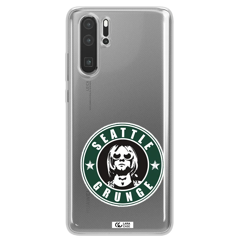 a logo with a man wearing sunglasses Huawei P30 Pro Clear TPU Case