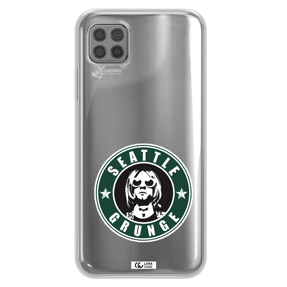 a logo with a man wearing sunglasses Huawei P40 Lite Clear TPU Case