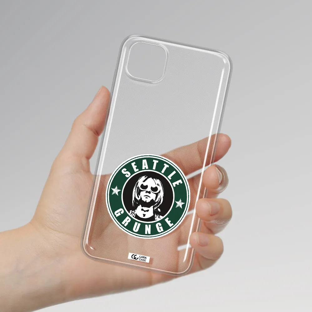 a logo with a man wearing sunglasses Huawei Y5P Clear TPU Case