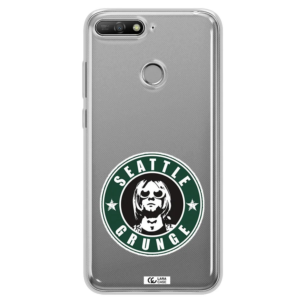 a logo with a man wearing sunglasses Huawei Y6 Prime 2018 Clear TPU Case